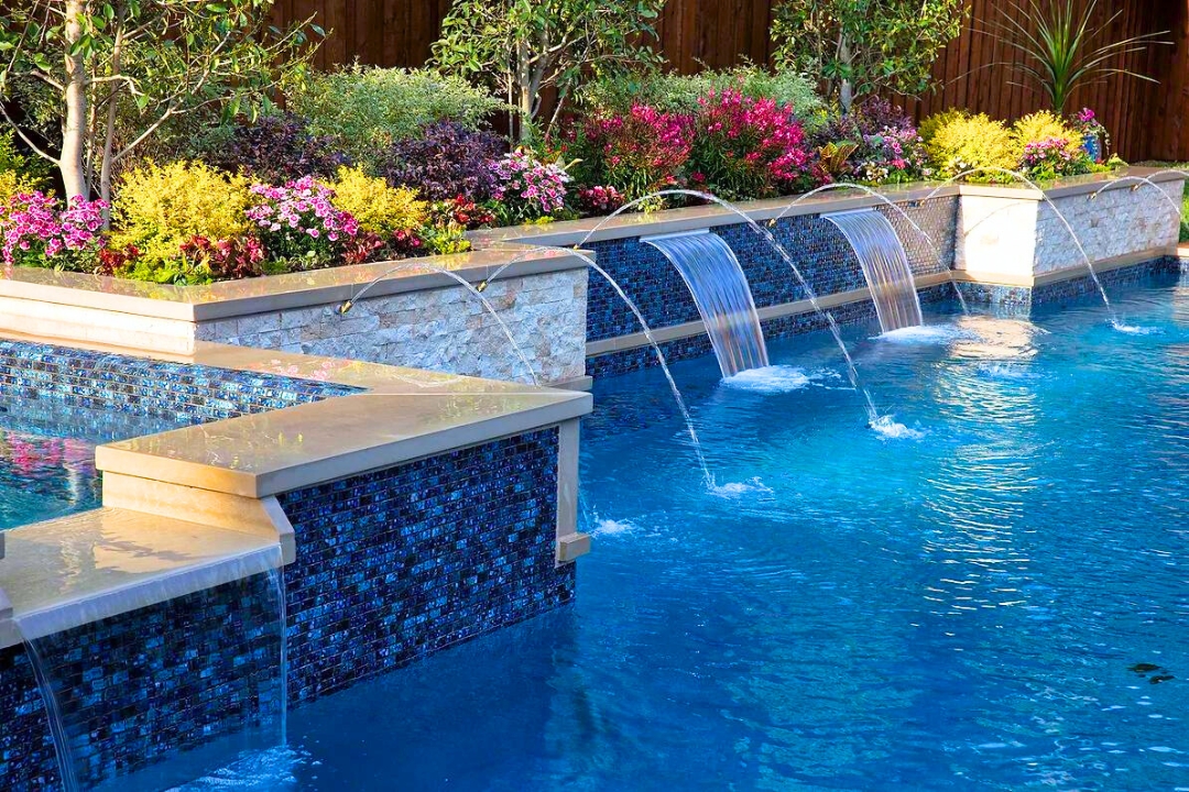 Beautiful Waterfall Designs with Advance Pools, Inc